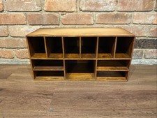 Antique Wooden Secretary Desk Under Mounted Divided Storage Shelf Compartments