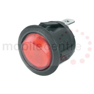 Round Red illuminated rocker switch 12 volt ON OFF SPST | eBay UK