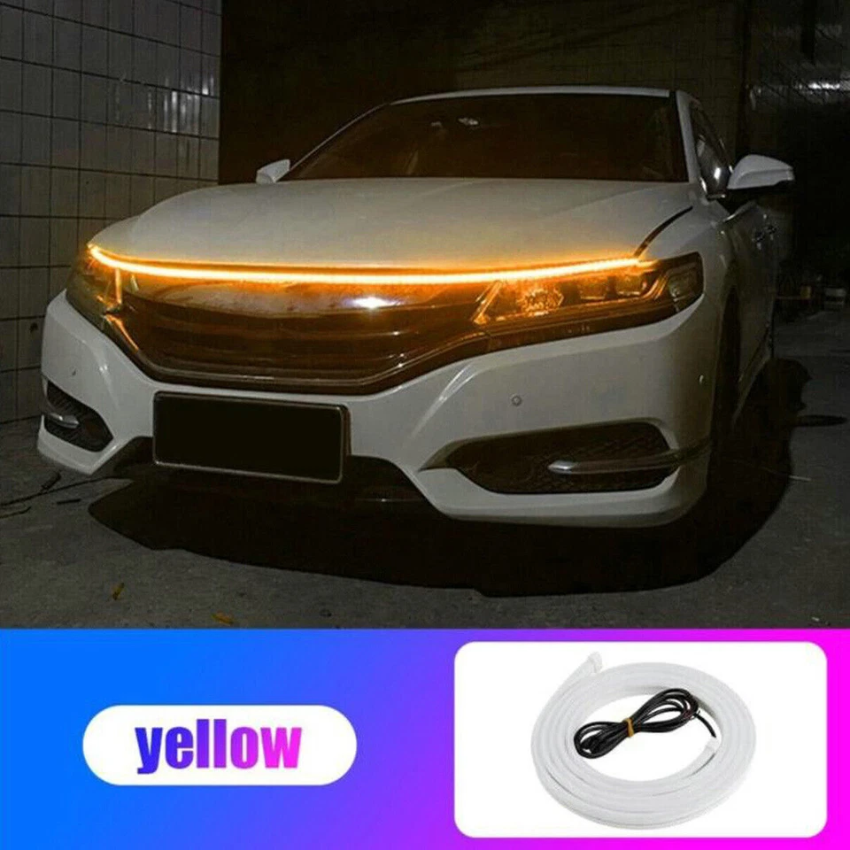 120-180cm 12V Car Hood LED Daytime Running Light Strip Waterproof Flexible Lamp - Image 3 of 4