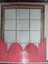 New Valance Swag Topper Window Curtain With Beads 58" X 20" Color Red