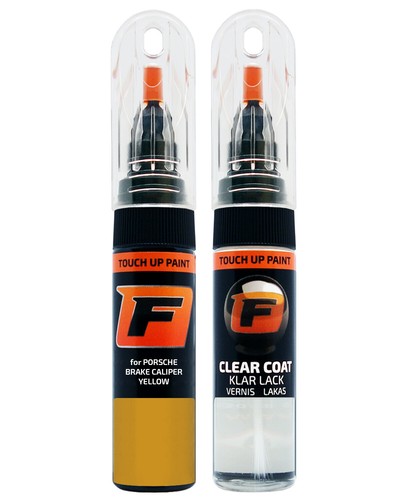for PORSCHE YELLOW BRAKE CALLIPER TOUCH UP PAINT Wheels Scratch Repair Set - Picture 9 of 10