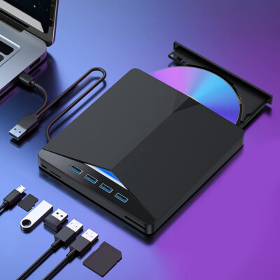 7 In 1 USB3.0 Type-C External CD DVD RW Optical Drive High-Speed for Laptop PC