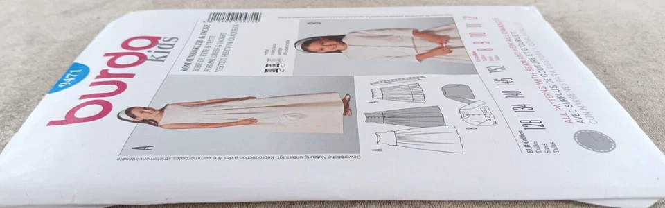 Burda Kids Sewing Pattern #9471 Girls Dress Jacket Skirt Belt Sizes 8-12 - Image 3 of 3