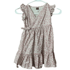 Tea collection girls size 4 wrap dress libel cotton blend.