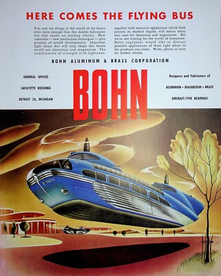Original Bohn Aluminum & Brass Ad: Here comes the flying Bus