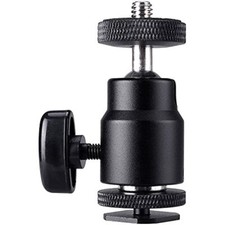 1/4" Mini Ball Head Ring Light Adapter Hot Shoe Mount for Gopro Cameras Tripods