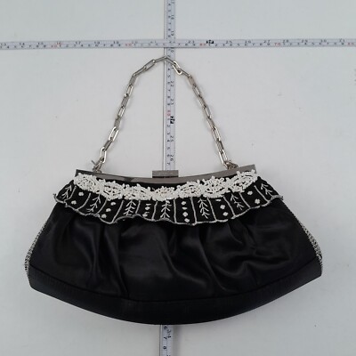 KAREN MILLEN Bag Black Womens Handbag Chain Beaded