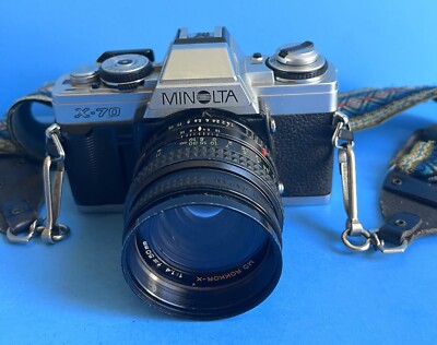 Minolta MD Rokkor-X 50mm F1.4 Lens Made Japan And X-70 Minolta