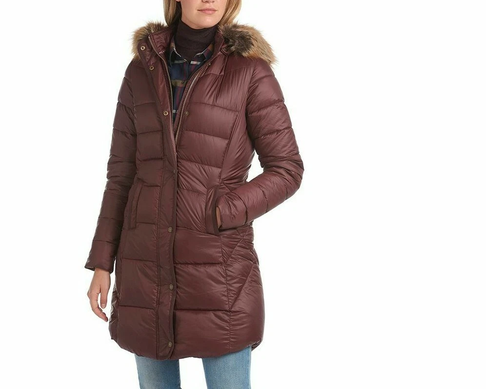 Barbour hamble hotsell quilted coat burgundy