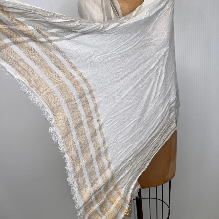 Cachecol Adrienne Vittadini Feminino 66x29 Franja Casual Xale Logotipo Festa de Trabalho Núcleo Ni - Imagem 3 de 4