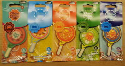 5 x CHUPA CHUPS CAR AIR FRESHENER - HANGING LITTLE TREE CANDY - REFRESH LOLLIPOP