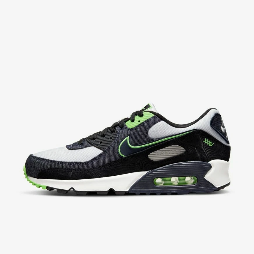 New Nike Air Max 90 SE Shoes Sneakers - Black/ Scream Green