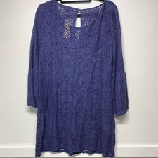 NWT American Eagle Outfitters Blue Long Sleeve Lace Sheath Dress Size Large
