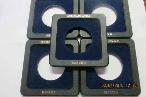 5  (FIVE) American Eagle 1/2oz $25 Blue Velvet Coin Holder's FREE SHIPPING