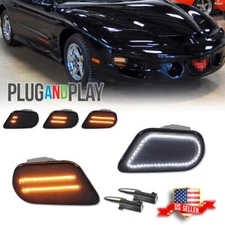 Sequential Switchback LED Front Corner DRL Turn Signal Lights For 98-02 Trans Am