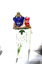 billy joe craven , junior face jug, pottery,  folk art 8''x5''