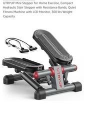 Mini Hydraulic Stair Stepper with Resistance Bands – Compact & Portable NEW