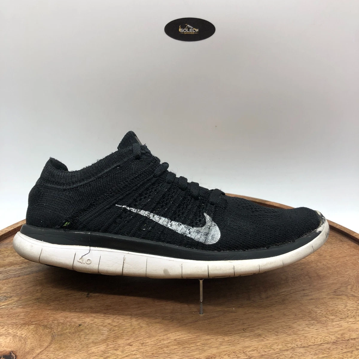 Nike Free 4.0 Flyknit Running Shoes Black White 631050-001 Women&#039;s 7 | eBay