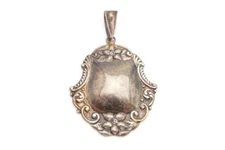 Vintage Sterling Silver 925 Flower Pendant Repousse