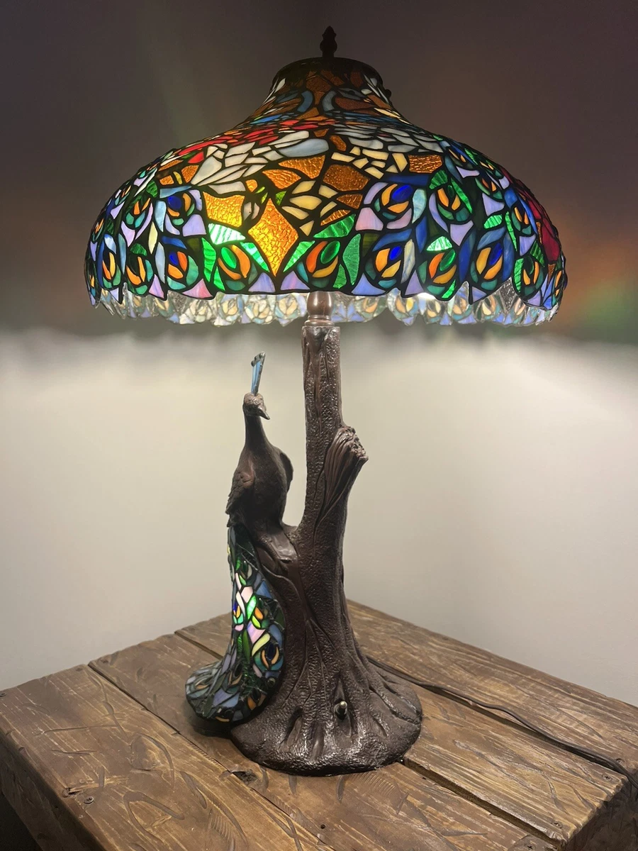 Vintage cheap peacock lamp