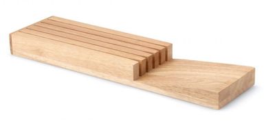 Continenta Schubladen Messerblock für 5 Messer Gummibaumholz 39 x 11 x 3,5 cm