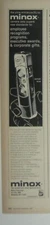 Minox Ultra Miniature Camera For Executive Awards Corporate 1967 Print AD