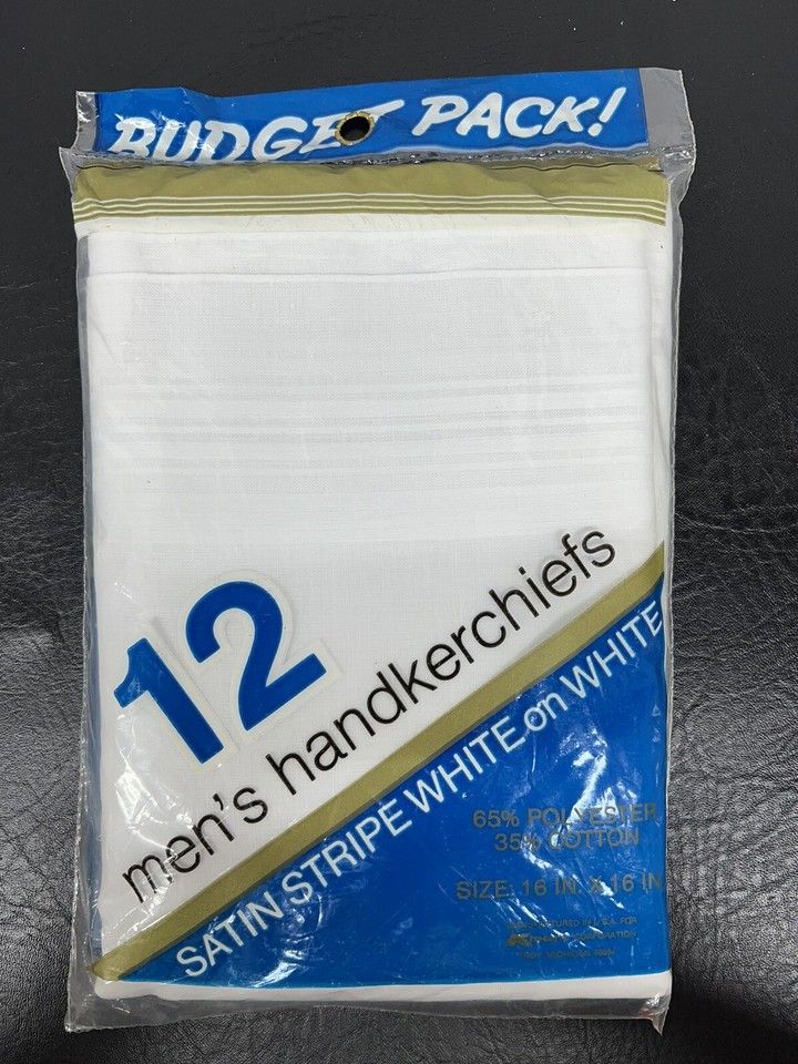 20 Pcs Vtg Kmart Woolworth Woolco White Men Handkerchiefs Hankie Sealed