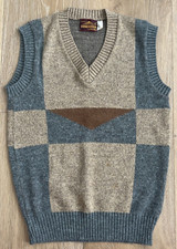 70'S DIMENSION by MILFORD V-neck knit vest Made in USA Men's S