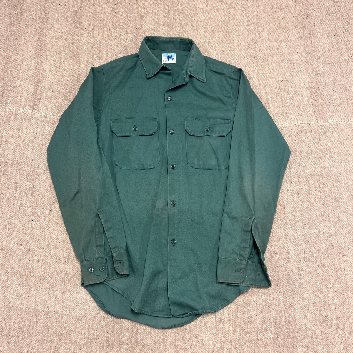 Vintage JC Penney Big Mac Button Up Shirt Mens Medium Green