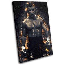 Boxing Mike Tyson Fire Abstract Sports SINGLE CANVAS WALL ART Picture Print