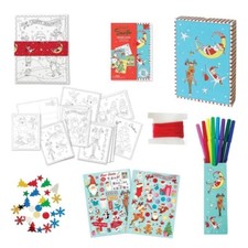 BOX CANDIY Totally Santa Create Decorate Your Own Holiday Postcards, Craft Kit