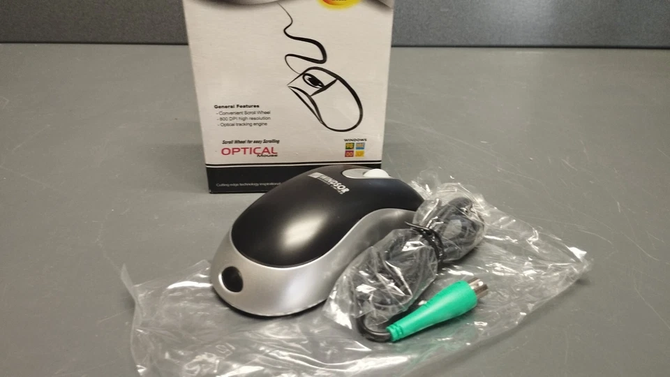 Vintage new Windsor PS/2 3 Button scroll Optical mouse 800dpi - Image 2 of 4