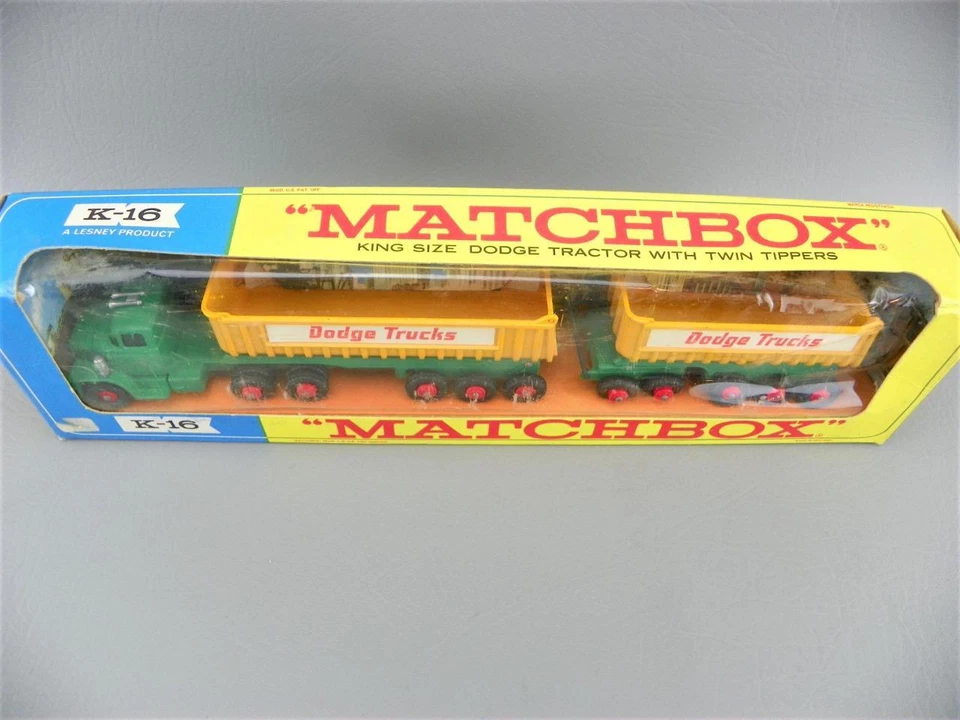 Vintage Matchbox Lesney King Size K-16 Dodge Tractor w/ Twin Tipper Train NrMnt - Image 2 of 4