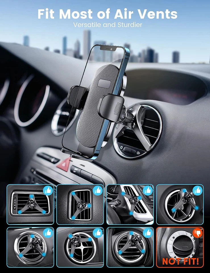 Universal Car Cell Phone Holder Air Vent Slot Mount For iPhone Samsung - Image 2 of 4