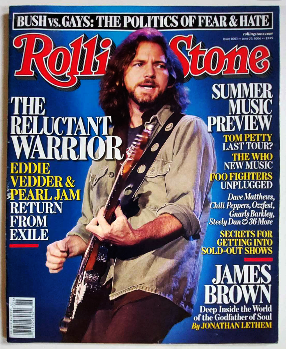 Eddie Vedder Rolling Stone Magazine Issue #1003 June 29, 2006 NO