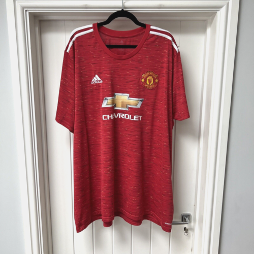 Adidas Manchester United Shirt Men's 4XL Red Football 20/21 Short Sleeved SAW 5 - Afbeelding 1 van 16