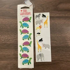 Mrs. Grossman's Stickers Vintage 1990 1995 Turtles Wild Animals Safari Zoo
