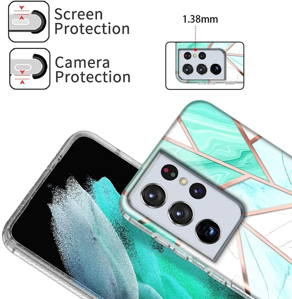 Compatible con Funda Galaxy S21 Ultra, Transparente TPU Parachoques Protector Silicona Foto 2 de 4