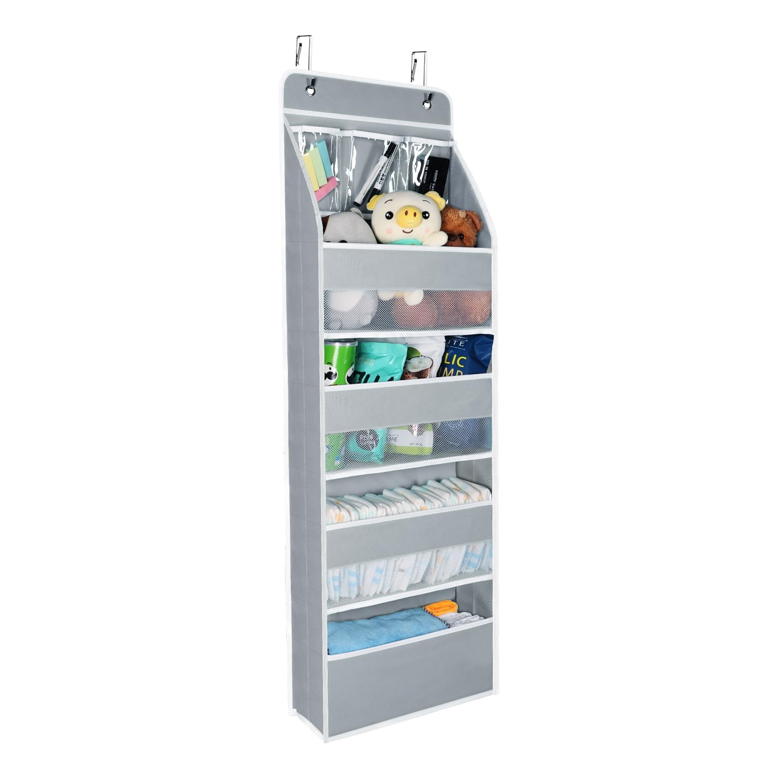 Door Hanging Organizer Nursery Closet Cabinet Baby Storage with 4 Large Pockets