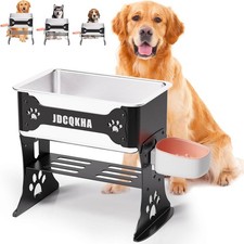 3 Gallon Elevated Large Dog Water Bowl, 3 Height Adjustable Stainless Steel R...