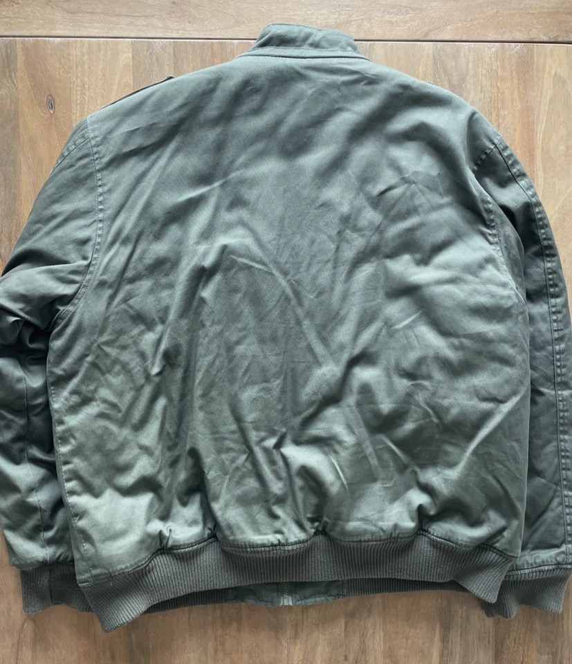 Chaqueta de bombardero vintage Marc Ecko Y2K para hombre 3XL XXXL forrada militar del ejército peso pesado Foto 2 de 4