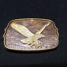 Western-style Belt Buckle  American bald eagle Soring over a mountain Ridge Num 