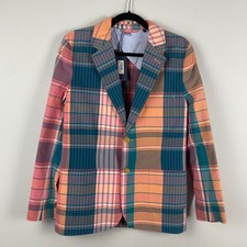 Vineyard Vines Madras Blazer Boy Sz 18 Plaid Colorful Unstructured Jacket