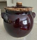 Hull Pottery Vintage Brown Drip Bean Pot/Cookie Jar With Lid