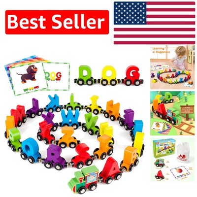 Cognitive Development: 27-Piece Magnetic Alphabet Train & Card Set for Kids