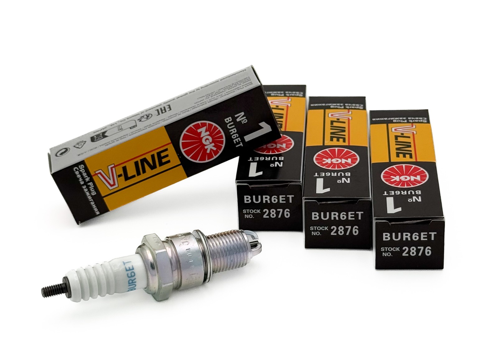 4x NGK 2876 BUR6ET V-Line Spark Plug For Audi 80 100 Skoda Seat VW Golf Passat