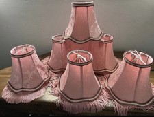 Elegant Dusky Pink Victorian Style Lampshades Set of 4 Silk-Style Fringe Shades