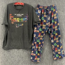 Marvel Pajama Set Periodic Table Cotton Blend Tee 2XL Flannel Pant XL Cotton