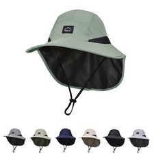Outdoor Kids Sun Hat with Neck Flap UPF 50 Qucik Dry 5-13 Years, Armygreen