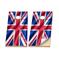 Premium Cornhole Vinyl Wraps - 3M Decal - Union Jack British Flag UK England